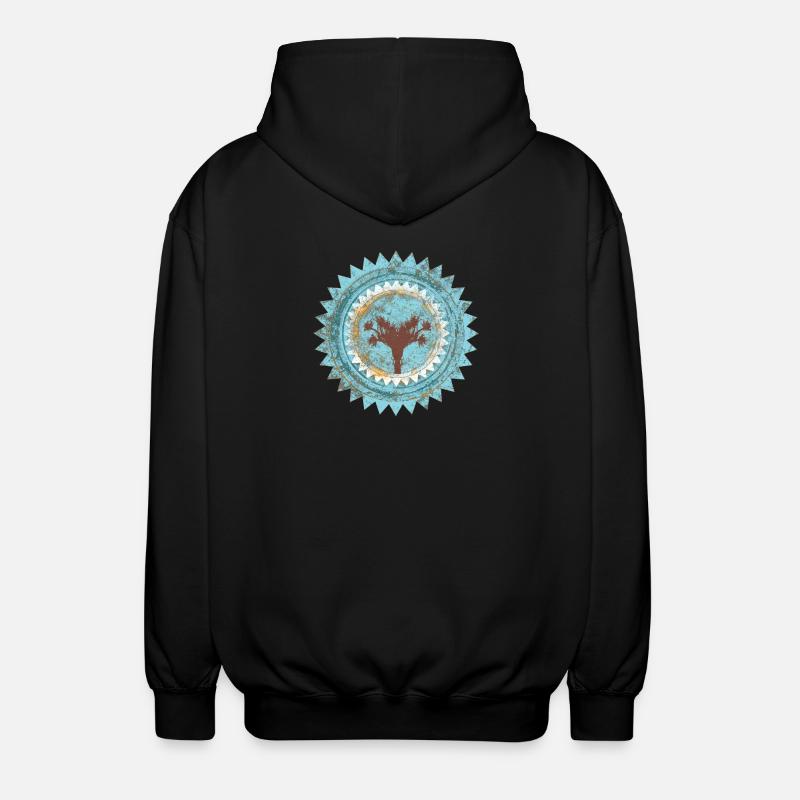 Distressed Baum Siegel Blau Mallorca - Unisex Kapuzenjacke - Schwarz