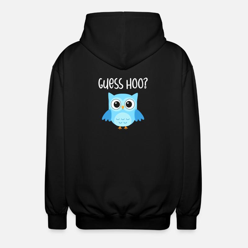 Eule Guess Hoo - Unisex Kapuzenjacke - Schwarz