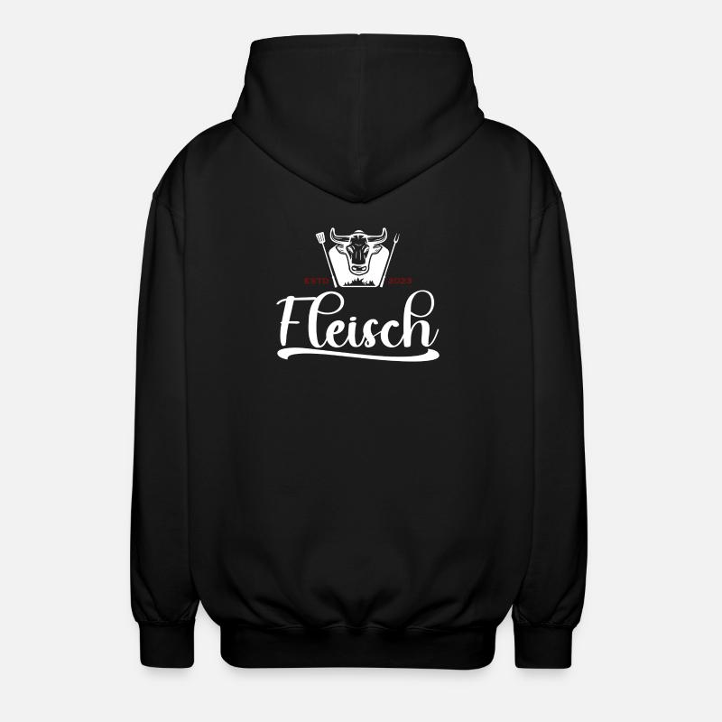 Fleisch Bullenkopf Grill Logo 2023 - Unisex Kapuzenjacke - Schwarz