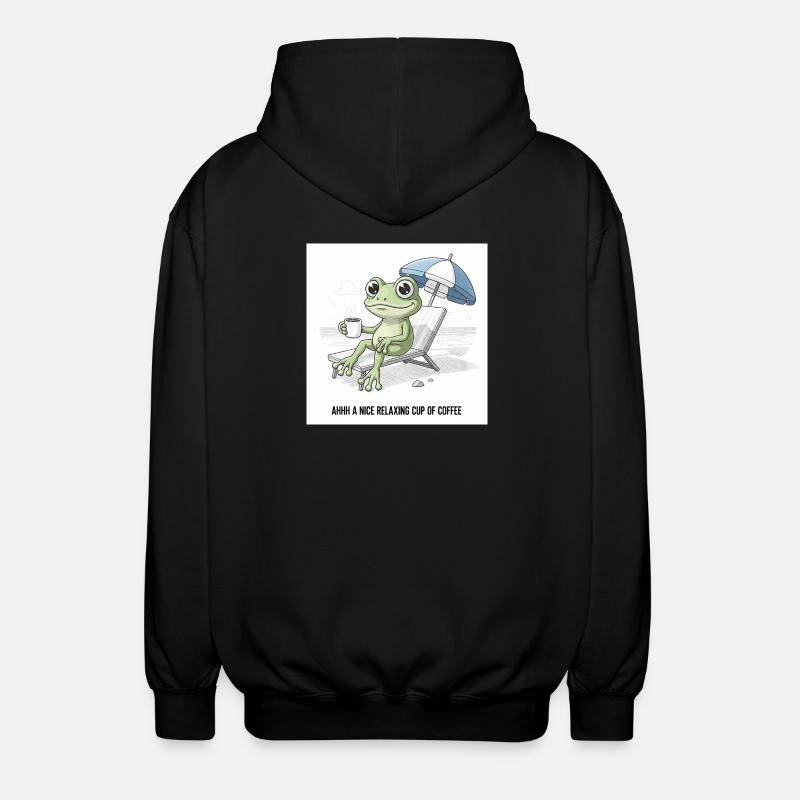 Frog Beach Coffee Chill - Unisex Hooded Jacket - black