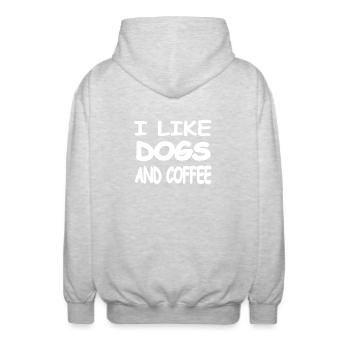 canine - Unisex Hooded Jacket - light heather grey - Back - AI Model Male 185 light (185cm)