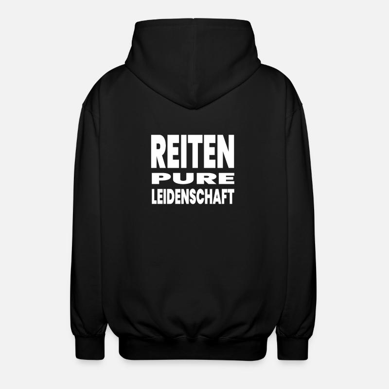 Pferde - Unisex Kapuzenjacke - Schwarz