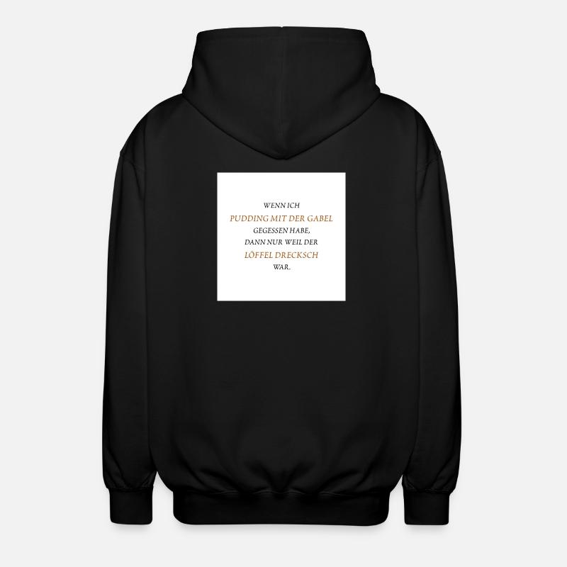 Pudding mit der Gabel - Unisex Kapuzenjacke - Schwarz