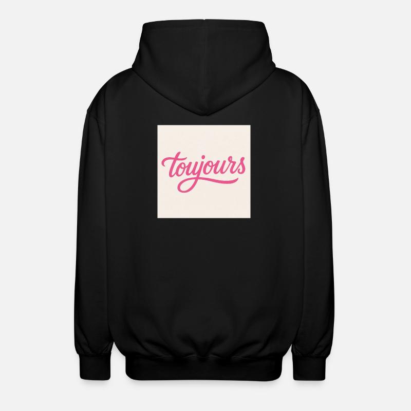 Toujours Pink Script - Unisex Kapuzenjacke - Schwarz