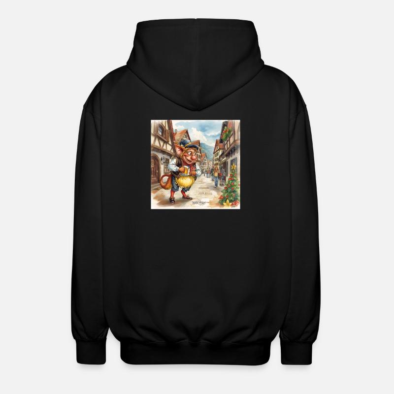Gobelin au marché de Noël - Veste à capuche unisexe - noir