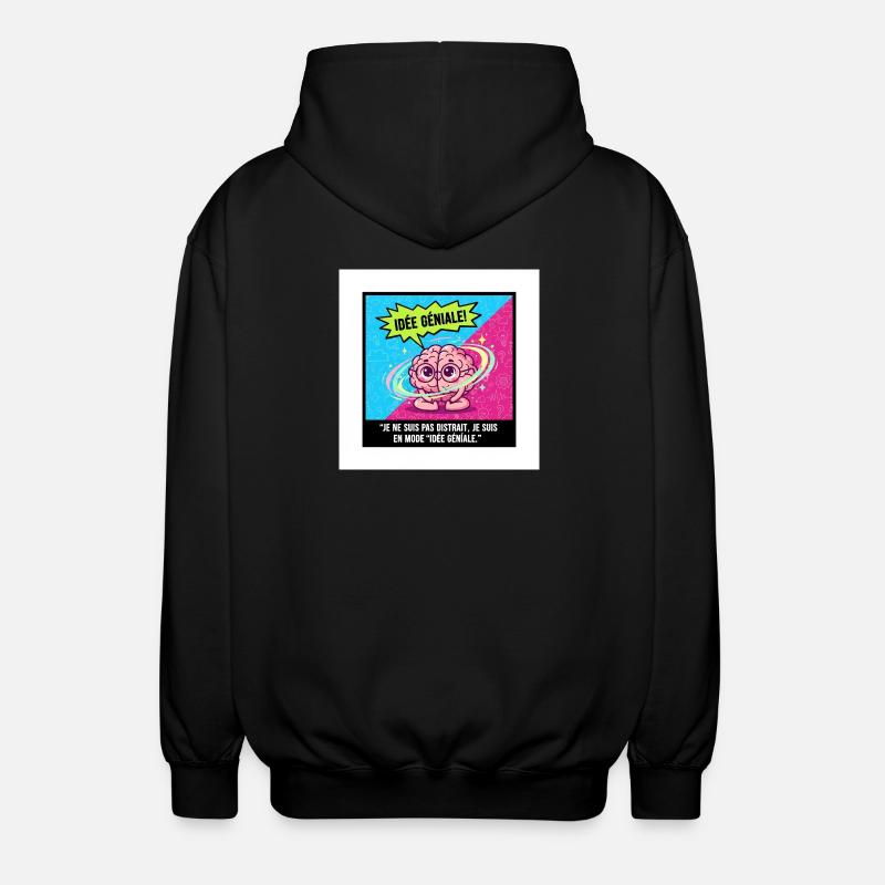 Awesome Idea Brain Pop - Unisex Hooded Jacket - black