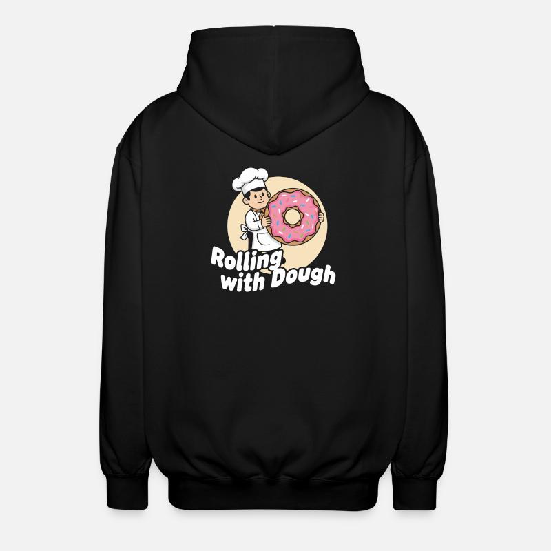 Dessin animé Donut Baker - Veste à capuche unisexe - noir