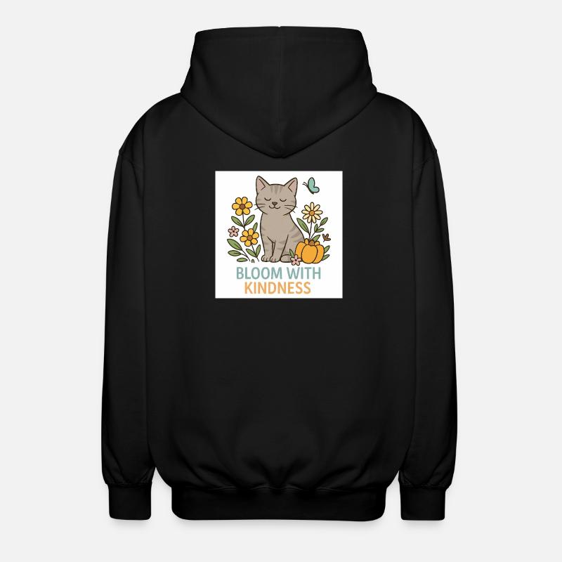Splendeur florale adaptée aux chats - Veste à capuche unisexe - noir