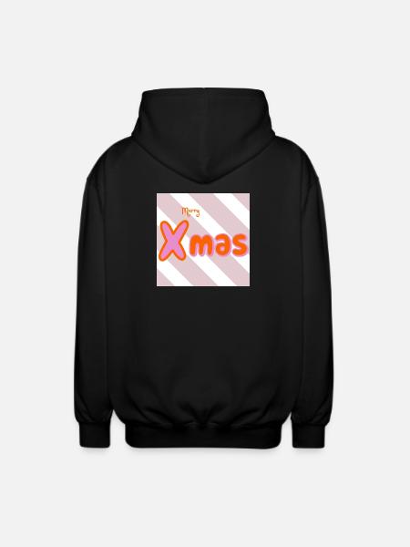 Merry Xmas Groovy Typo - Unisex Hooded Jacket - black