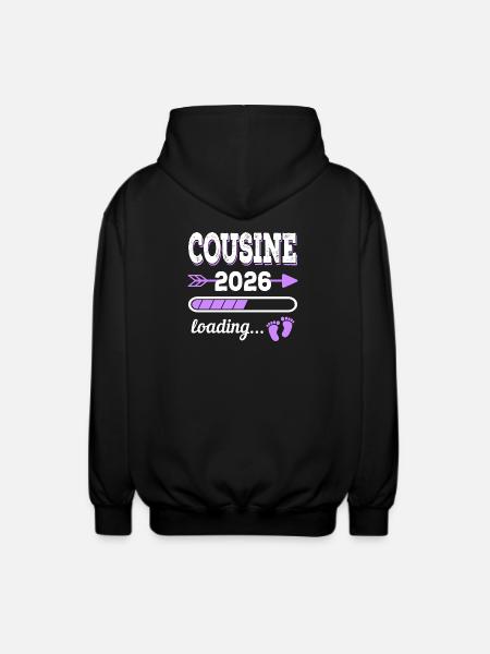 Cousine 2026 Loading Schwangerschaft Geschenkidee - Unisex Kapuzenjacke - Schwarz