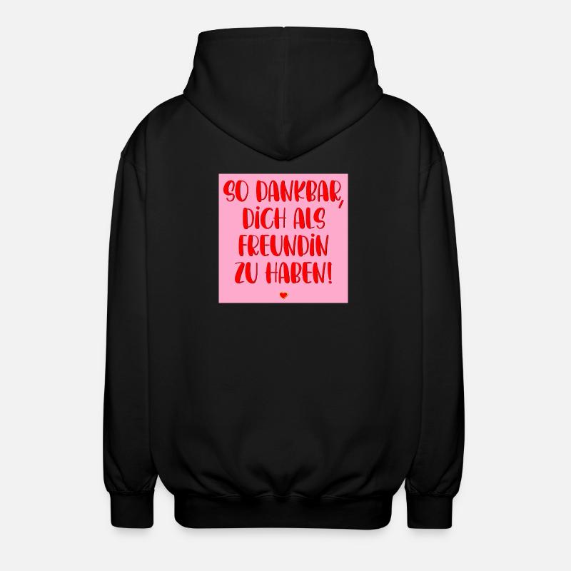 DANKBAR FREUNDSCHAFT HERZ - Unisex Kapuzenjacke - Schwarz