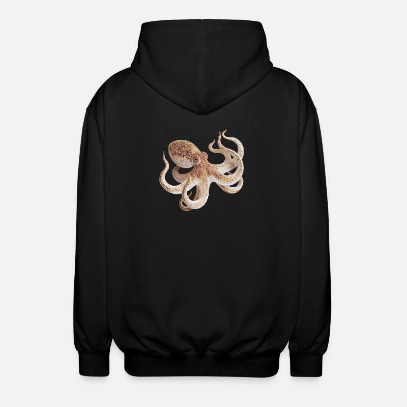 Oktopus Netzmuster – Maritimer Stil - Unisex Kapuzenjacke - Schwarz