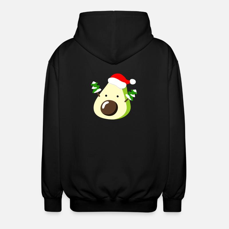 Avocado – Weihnachten - Unisex Kapuzenjacke - Schwarz