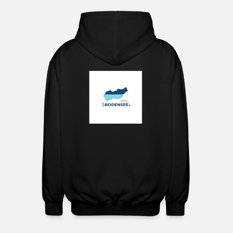 Bodensee Landschaftslogo Seeufer - Unisex Kapuzenjacke - Schwarz