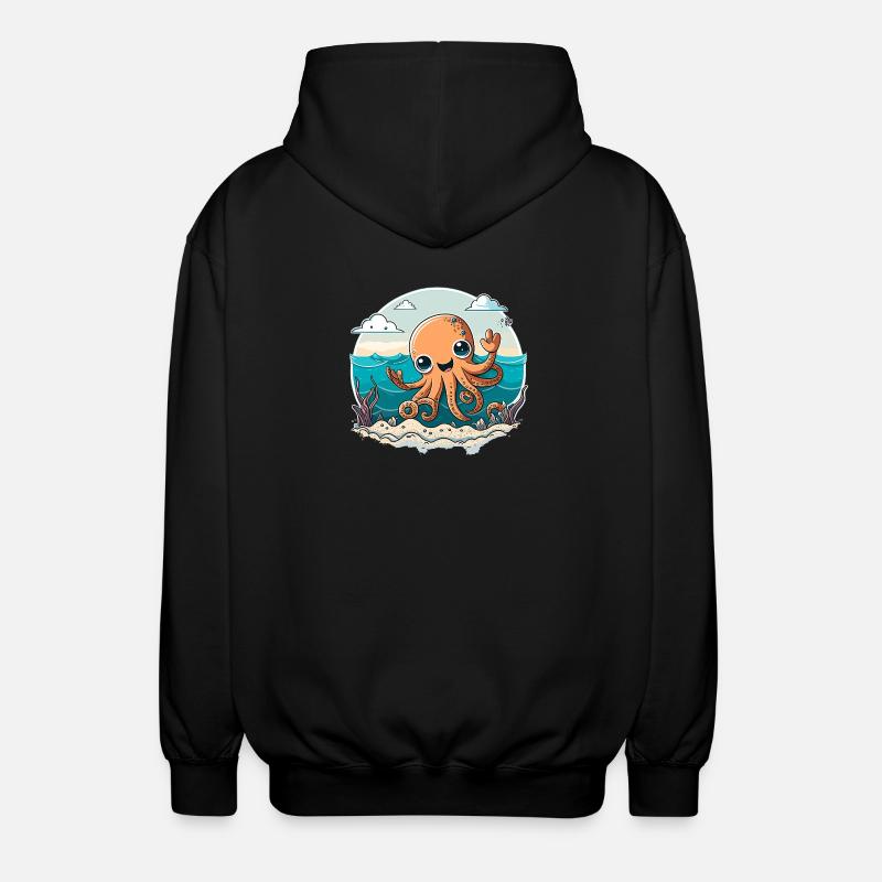 Calmar heureux sur la plage - Veste à capuche unisexe - noir