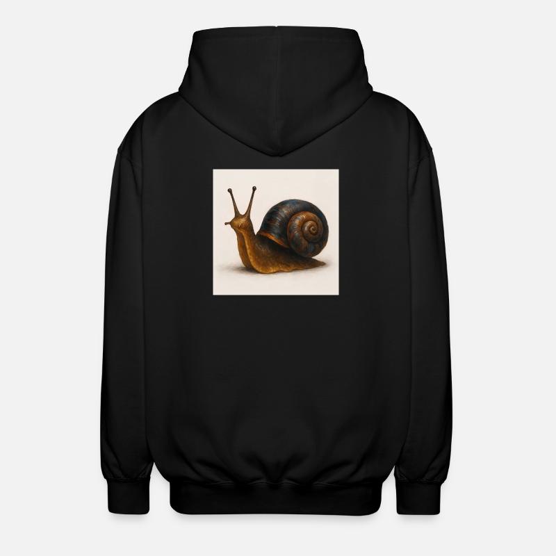 Schnecke mit blauer Schimmerschale - Unisex Kapuzenjacke - Schwarz