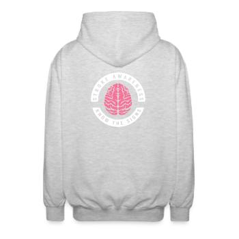 Stroke Stroke - Unisex Hooded Jacket - light heather grey - Back - AI Model Male 185 light (185cm)