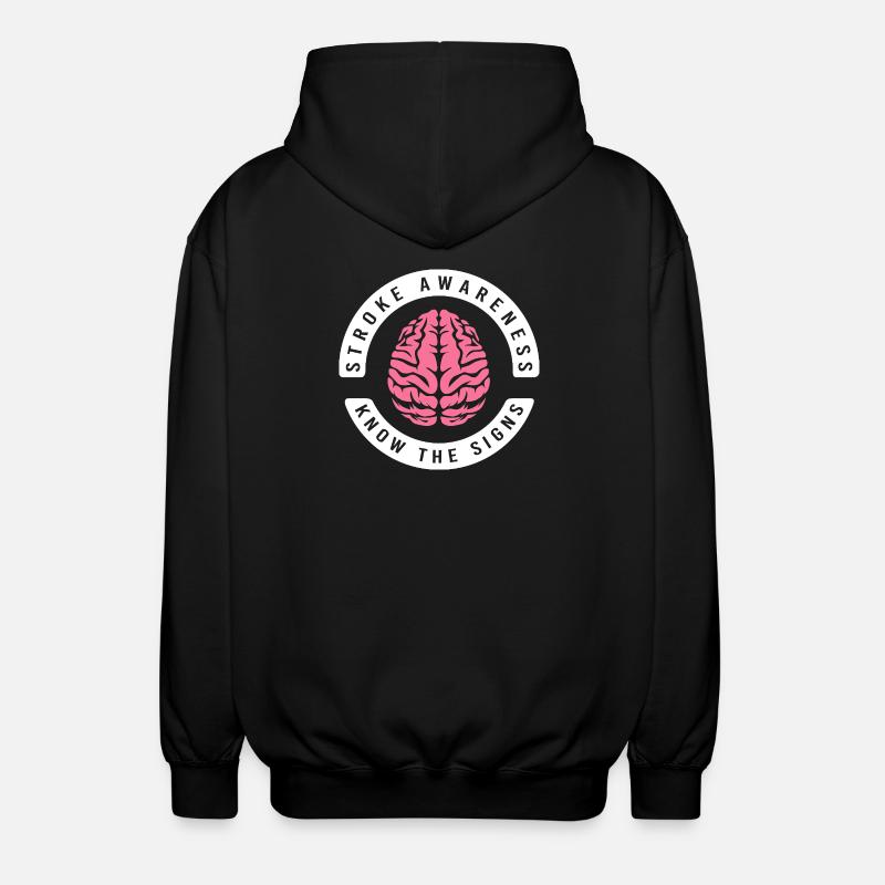Hirnschlag Schlaganfall - Unisex Kapuzenjacke - Schwarz