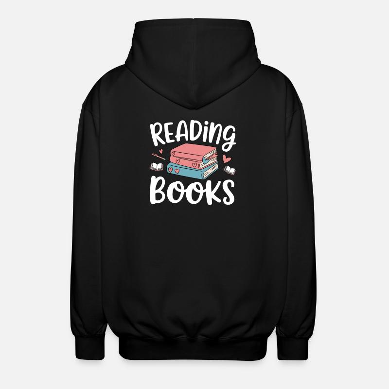 Bücher lesen - Unisex Kapuzenjacke - Schwarz