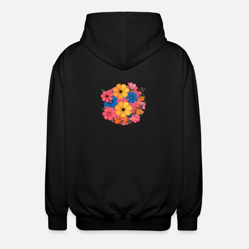 Des fleurs dans la pop rétro - Veste à capuche unisexe - noir