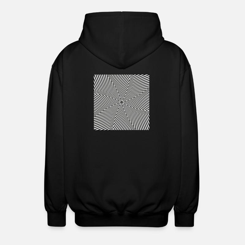 Labyrinthe optique en étoile - Veste à capuche unisexe - noir