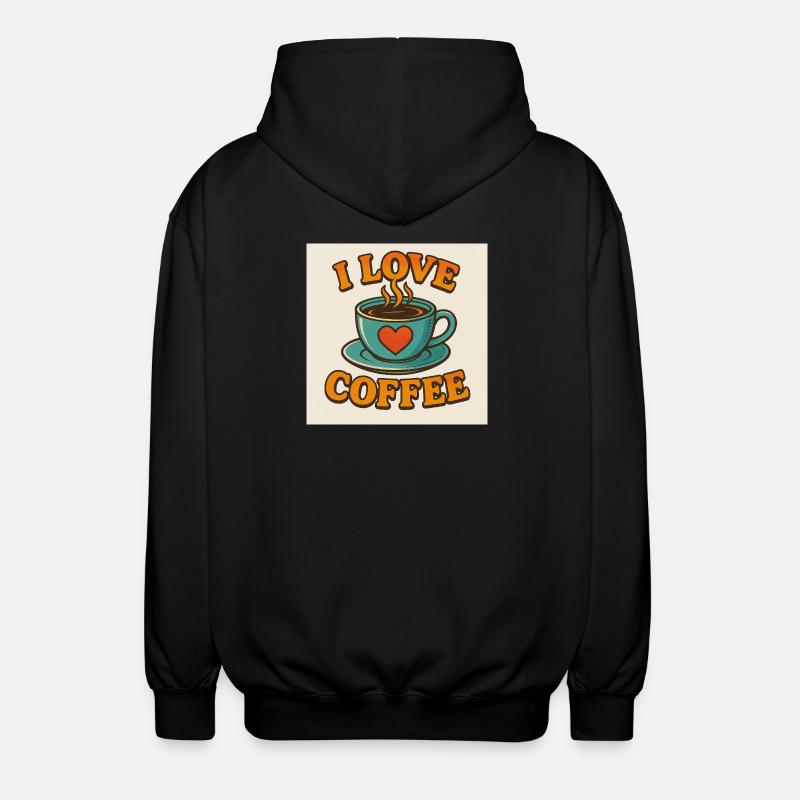 Tasse d’amour au café - Veste à capuche unisexe - noir