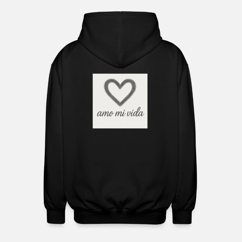 Herz und Lebensfreude - Unisex Kapuzenjacke - Schwarz