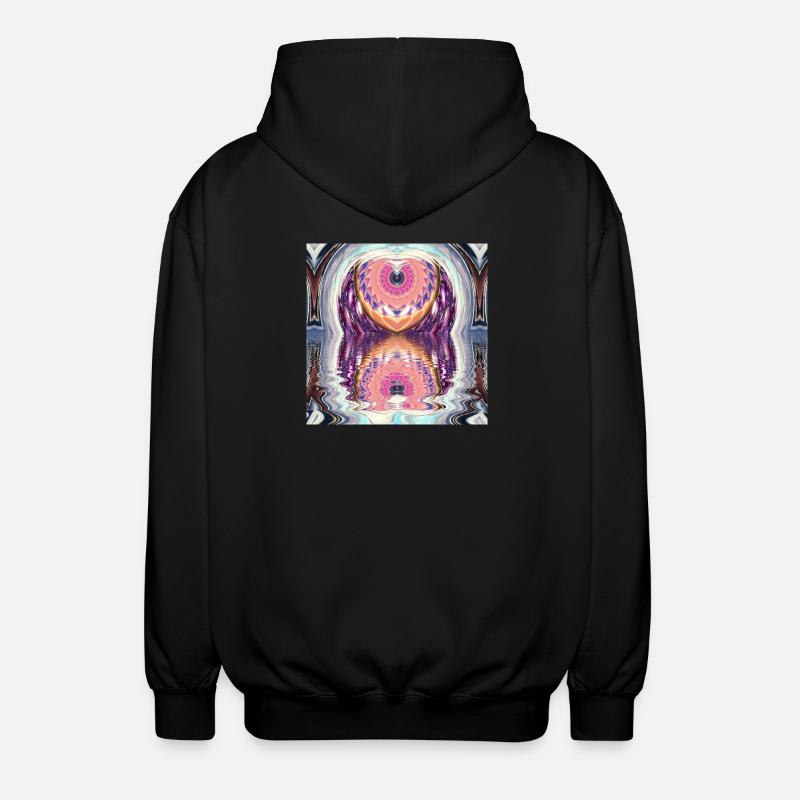 Circle Mandala Reflet en couleurs néon - Veste à capuche unisexe - noir