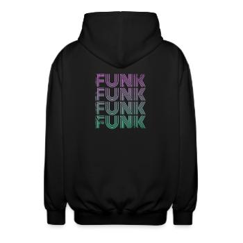 Funk Vintage - Unisex Kapuzenjacke - Schwarz - Hinten - AI Model Male 185 light (185cm)