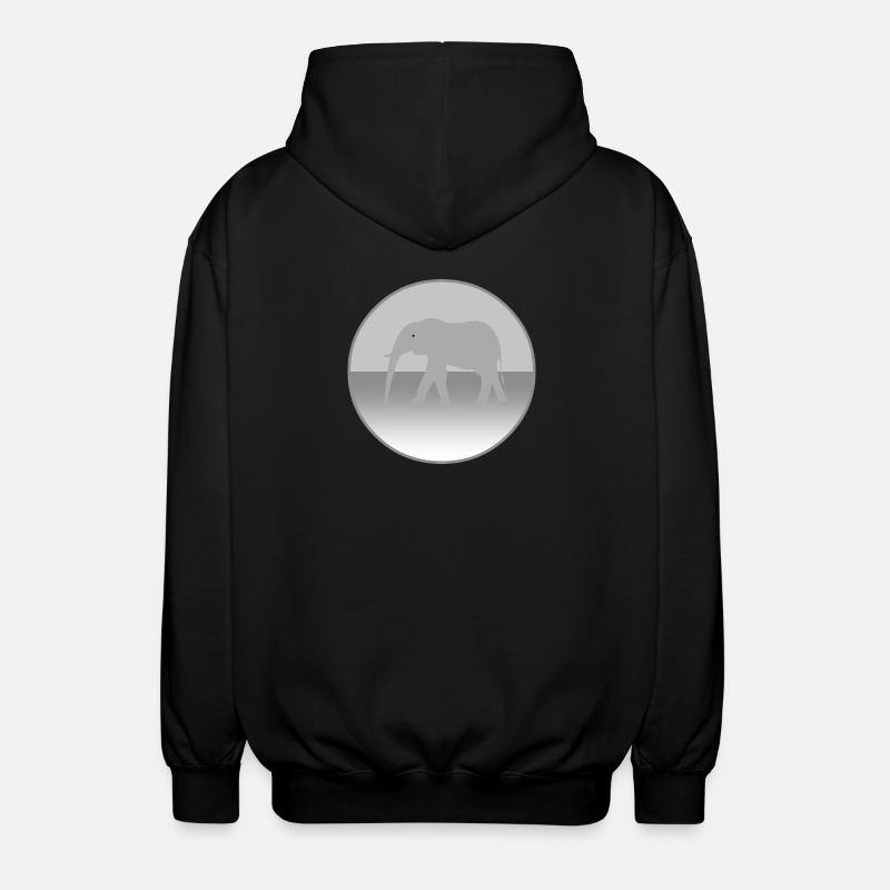 Elephant - Unisex Hooded Jacket - black