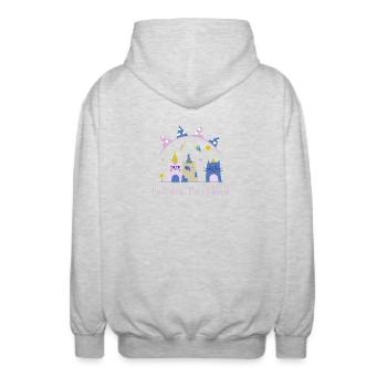 Live slow, party hard – Süße Katze Statement - Unisex Kapuzenjacke - Hellgrau meliert - Hinten - AI Model Male 185 light (185cm)