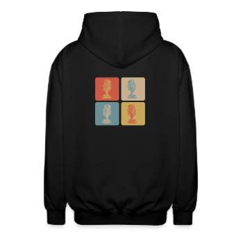 Retro Mikrofon Pop Art - Unisex Kapuzenjacke - Schwarz - Hinten - AI Model Male 185 light (185cm)