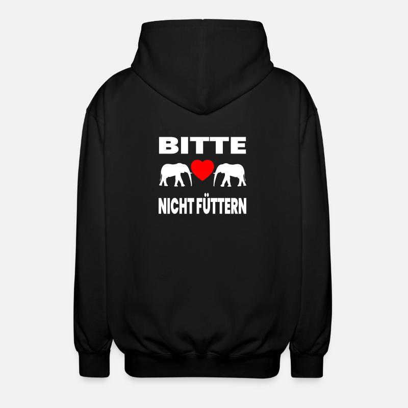 Elefanten - Unisex Kapuzenjacke - Schwarz