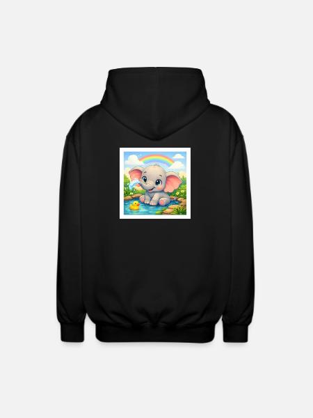 Elli l’Éléphant - Veste à capuche unisexe - noir