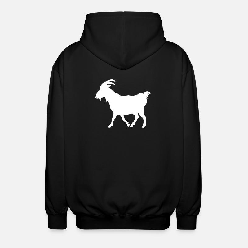 Ziege weiß - Unisex Kapuzenjacke - Schwarz