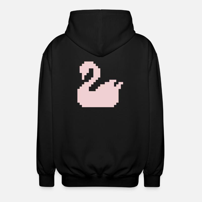 Silhouette rose Pixel Swan - Veste à capuche unisexe - noir
