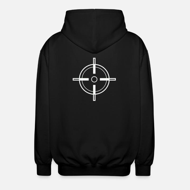 Geometric Target Reticle - Unisex Hooded Jacket - black