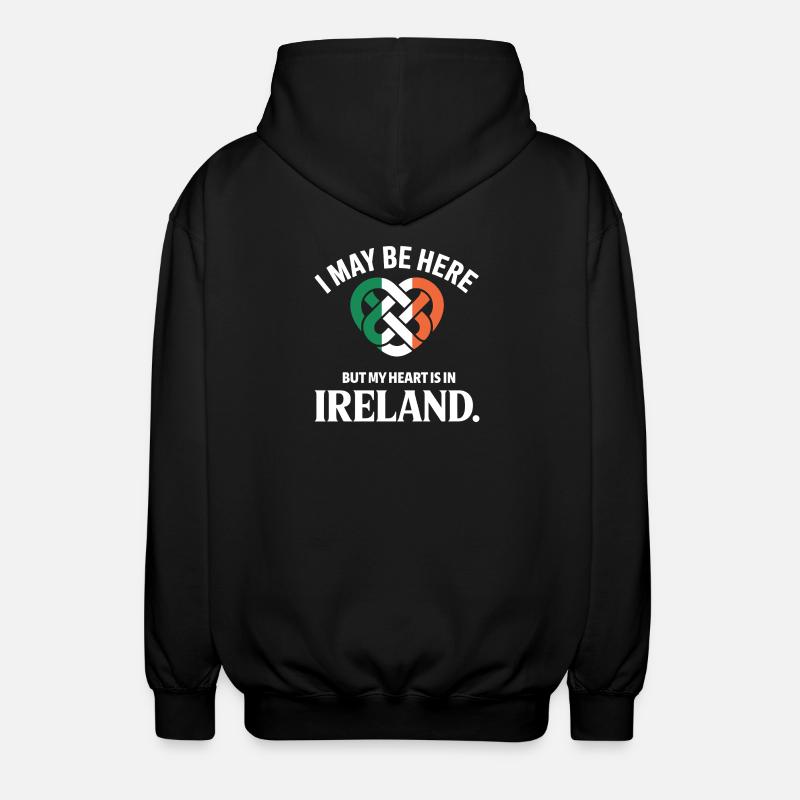 Irish Heart Celtic Knot Pride - Unisex Hooded Jacket - black