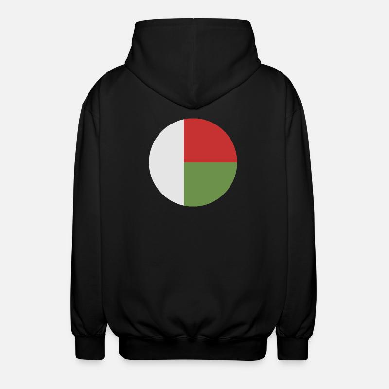 Runde Madagaskar-Flagge - Unisex Kapuzenjacke - Schwarz