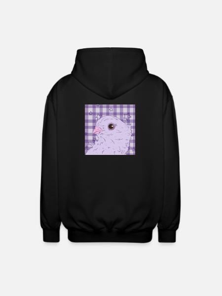 hübsche pink lila Taube - Unisex Kapuzenjacke - Schwarz