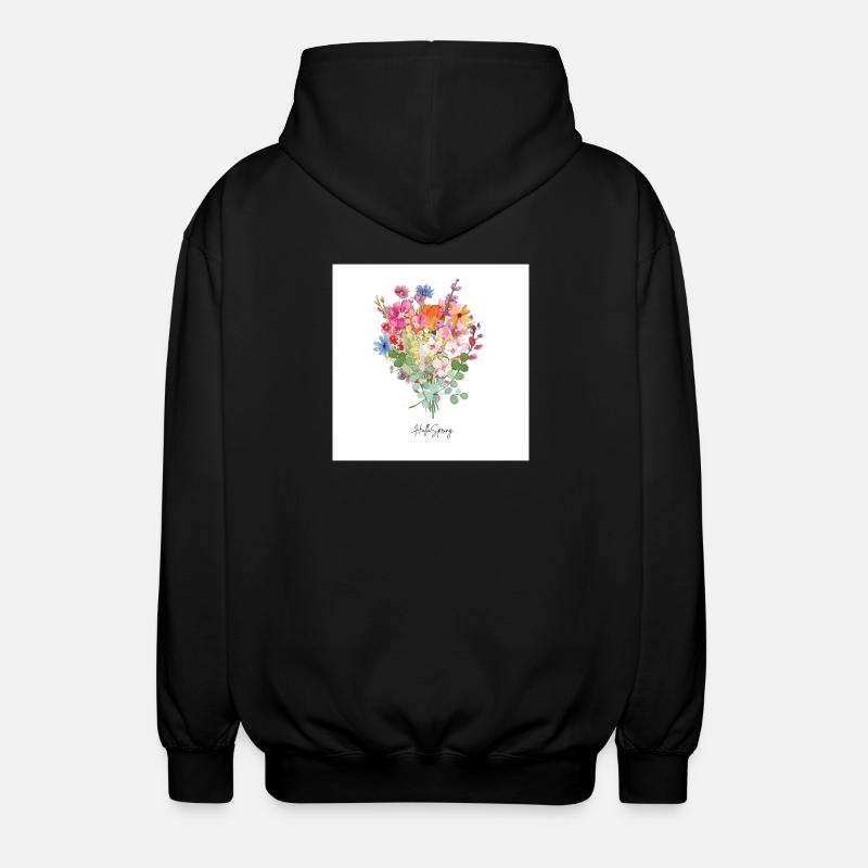 Hello Spring - Unisex Kapuzenjacke - Schwarz