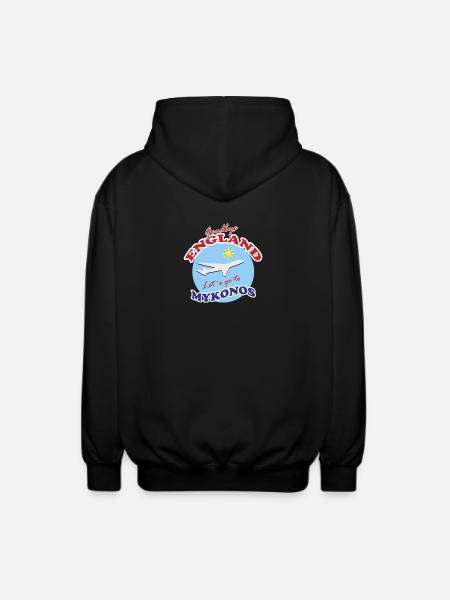 Goodbye England Let´s go to Mykonos - Unisex Hooded Jacket - black
