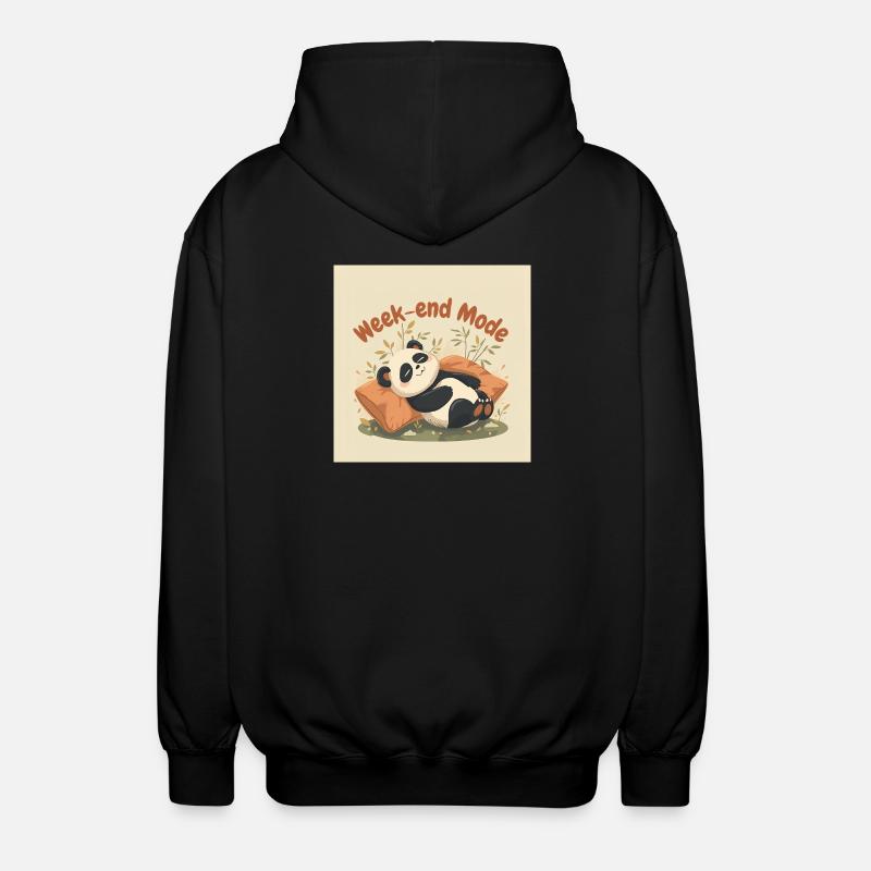Panda Weekend Entspannter Modus - Unisex Kapuzenjacke - Schwarz