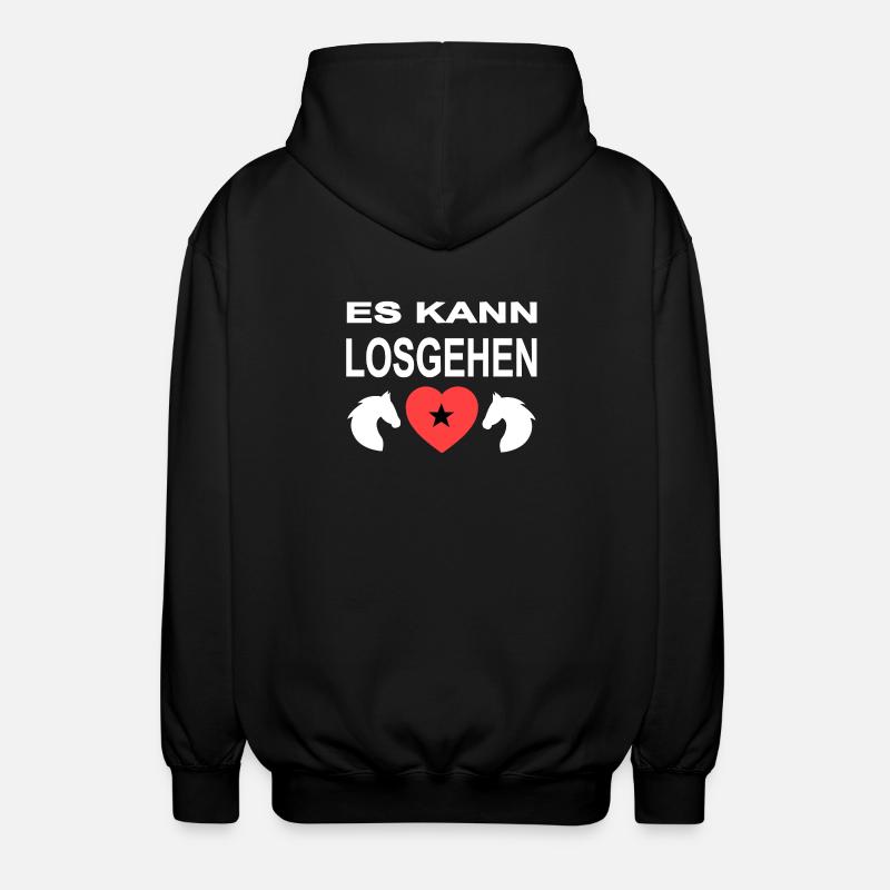 Pferde - Unisex Kapuzenjacke - Schwarz