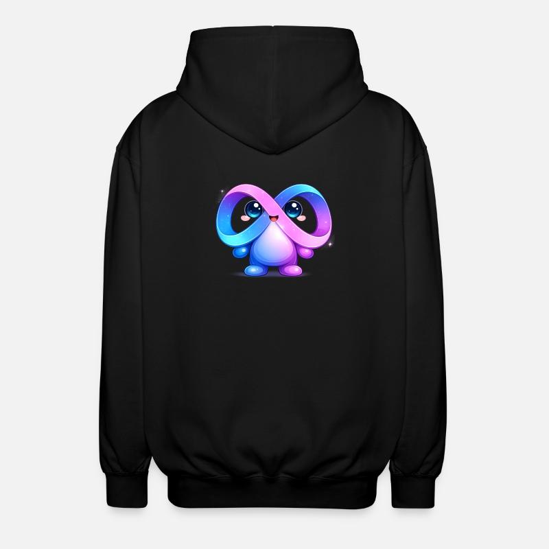 Cute Meta Infinity Mascot Sticker - Unisex Hooded Jacket - black