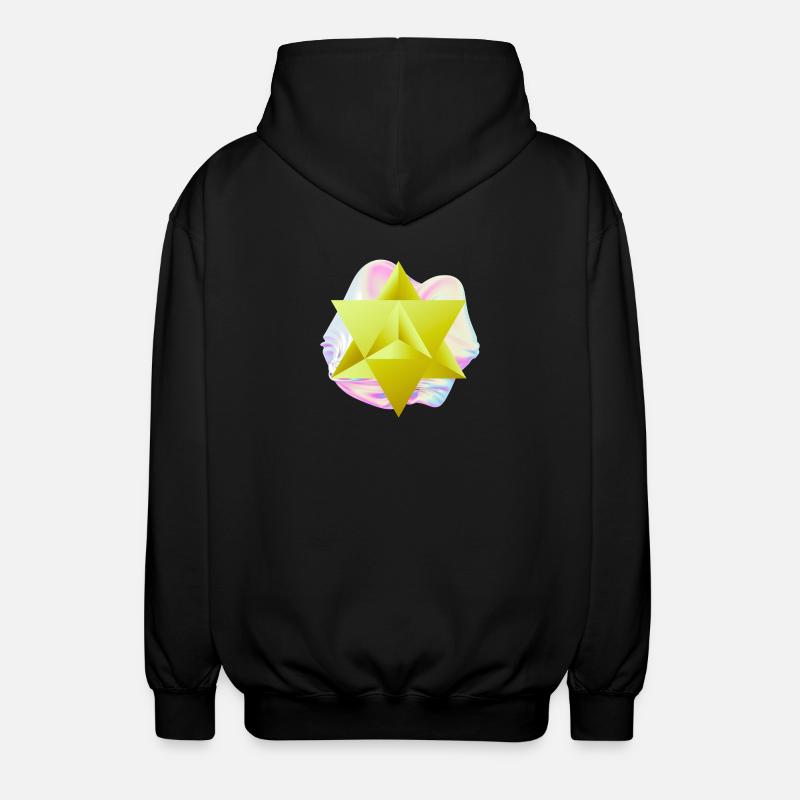 Surreal Merkaba Star - Unisex Hooded Jacket - black