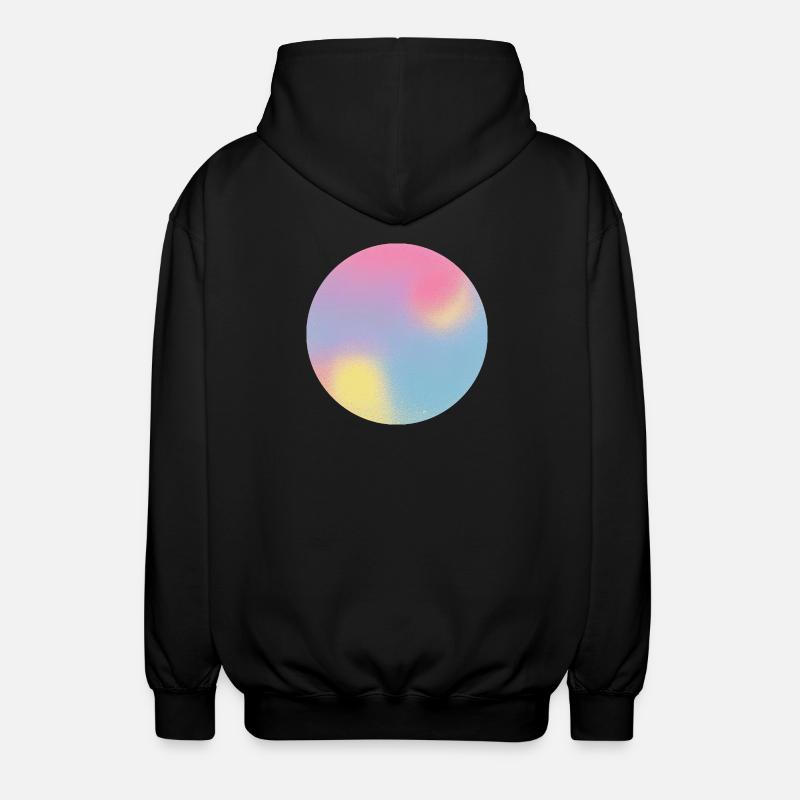 Aura Check Pastel Gradient Sphere - Unisex Hooded Jacket - black