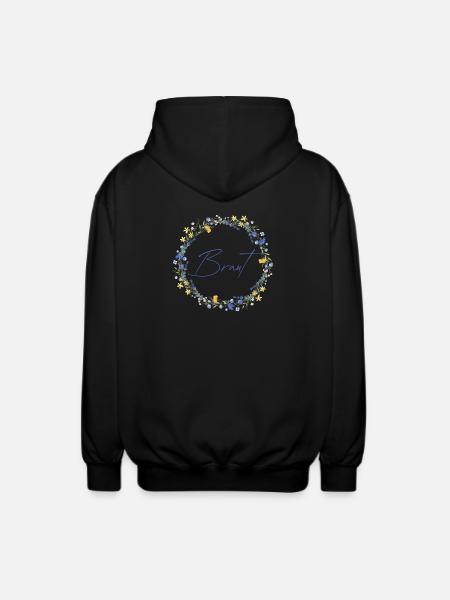 Brautblumenkranz "Braut" - Unisex Kapuzenjacke - Schwarz
