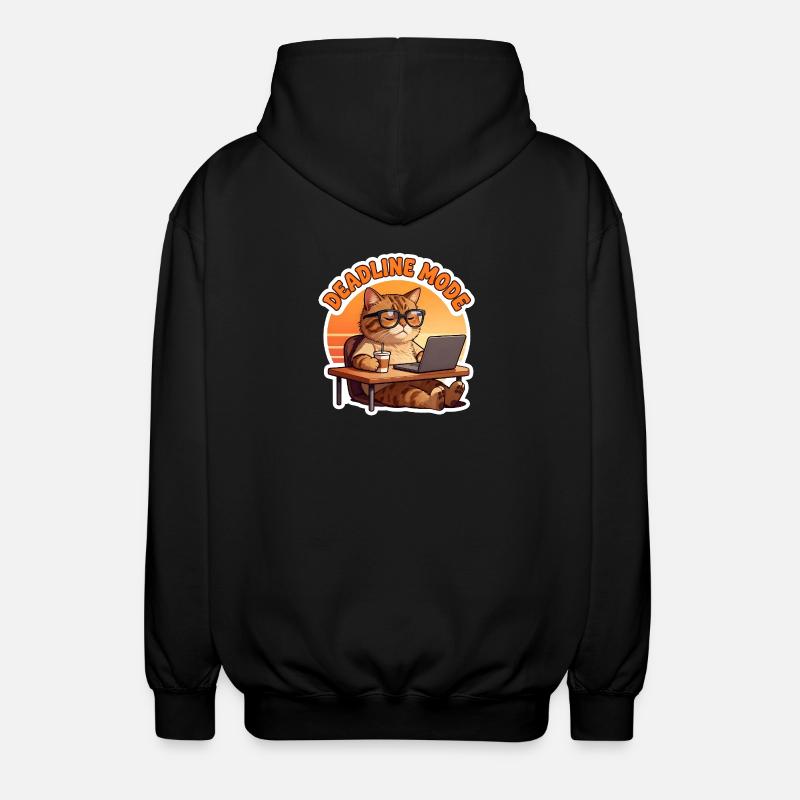 Chat im Büro im Deadline-Modus - Unisex Kapuzenjacke - Schwarz