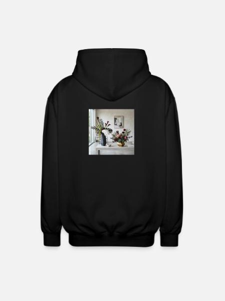 Geometric Blossoms Vases - Modern Art - Unisex Hooded Jacket - black